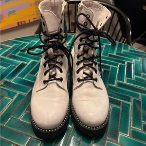 Steven White Lace-Up combat Boots